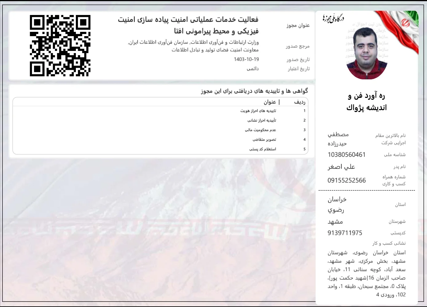 گواهینامه افتا